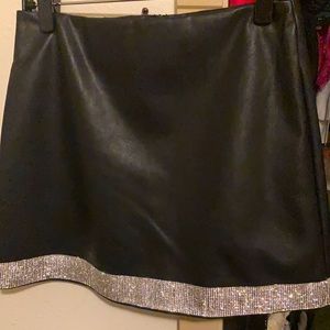 Faux leather skirt
